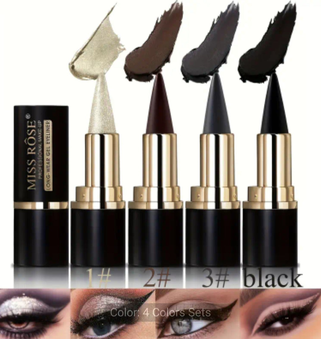 eyeliner pen gel pen - black brown single head with rich colors, waterproof, sweat proof, lasting, anti smudge, perfect eye makeup