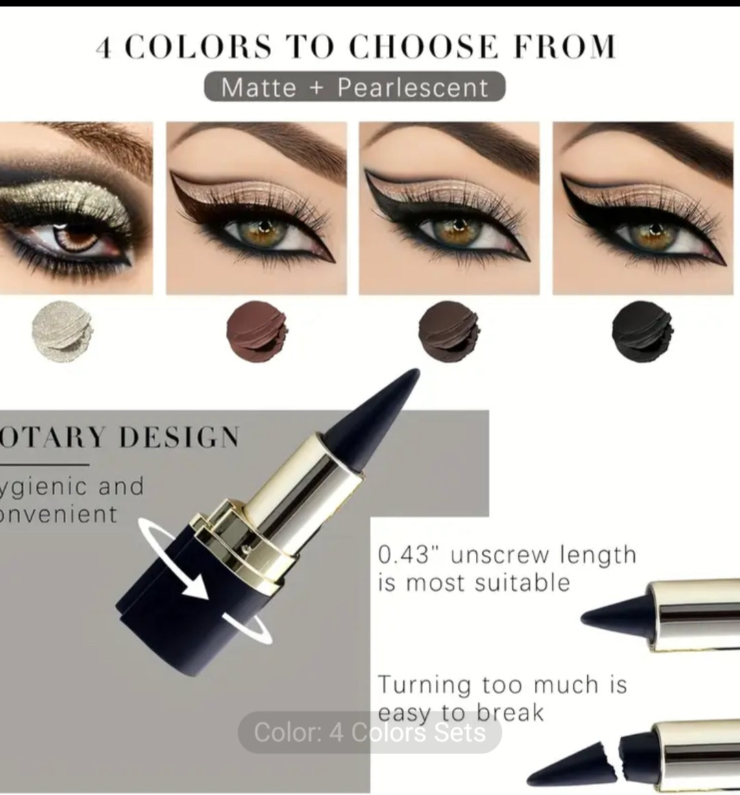 eyeliner pen gel pen - black brown single head with rich colors, waterproof, sweat proof, lasting, anti smudge, perfect eye makeup
